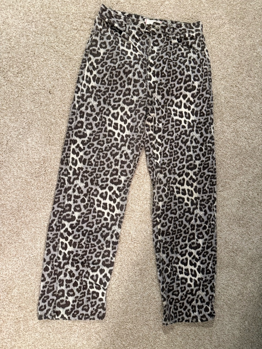 BDG Women's Straight Leg Jeans in Leopard Print